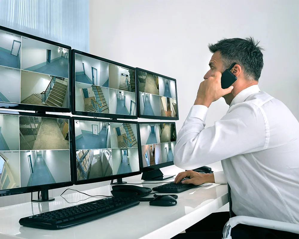 Système de vidéosurveillance raccordé à un centre de télésurveillance